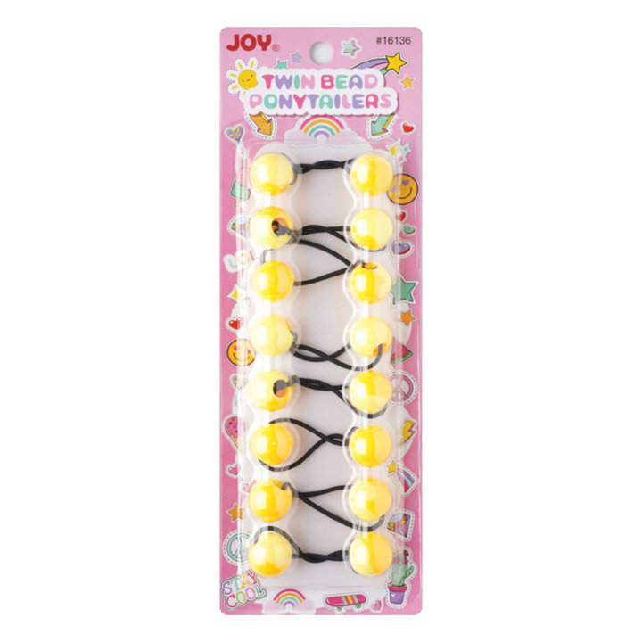 Joy Twin Beads Ponytailers 20mm, 8 Count, Two Tone Yellow