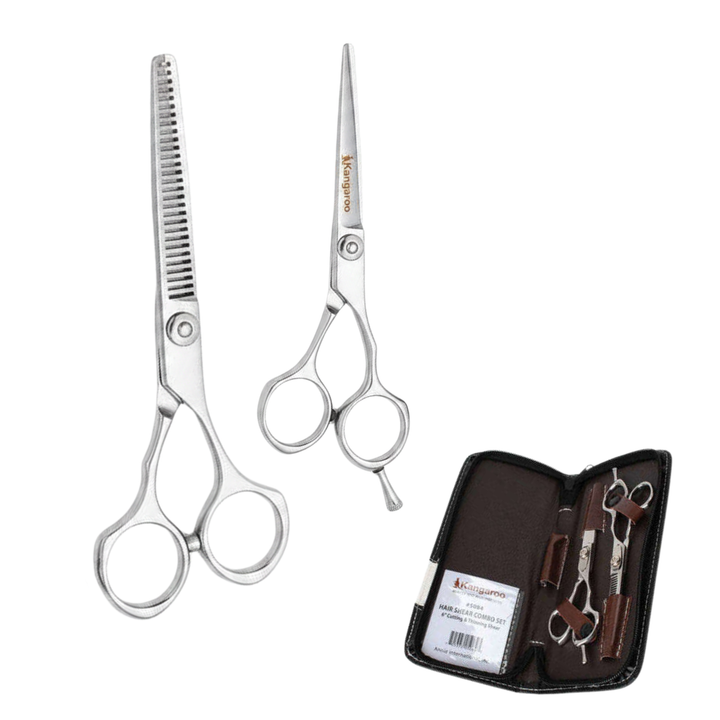 Annie Kangaroo Professional Cutting & Thinning Shears, 2 Piece Set, Silver