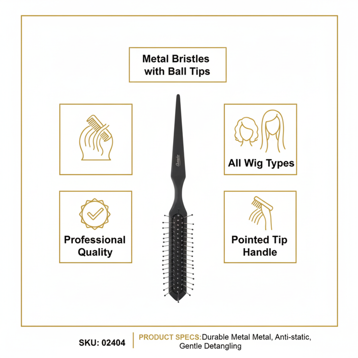 Annie Metal Wig Brush W/ Ball Tips, 1 Count, Black