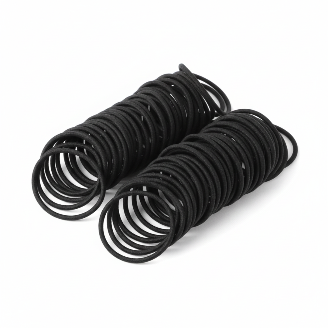 Annie Hair Rubber Bands 3 1/2 Inch x 1/4 Inch, 1/4lb Bag, Black