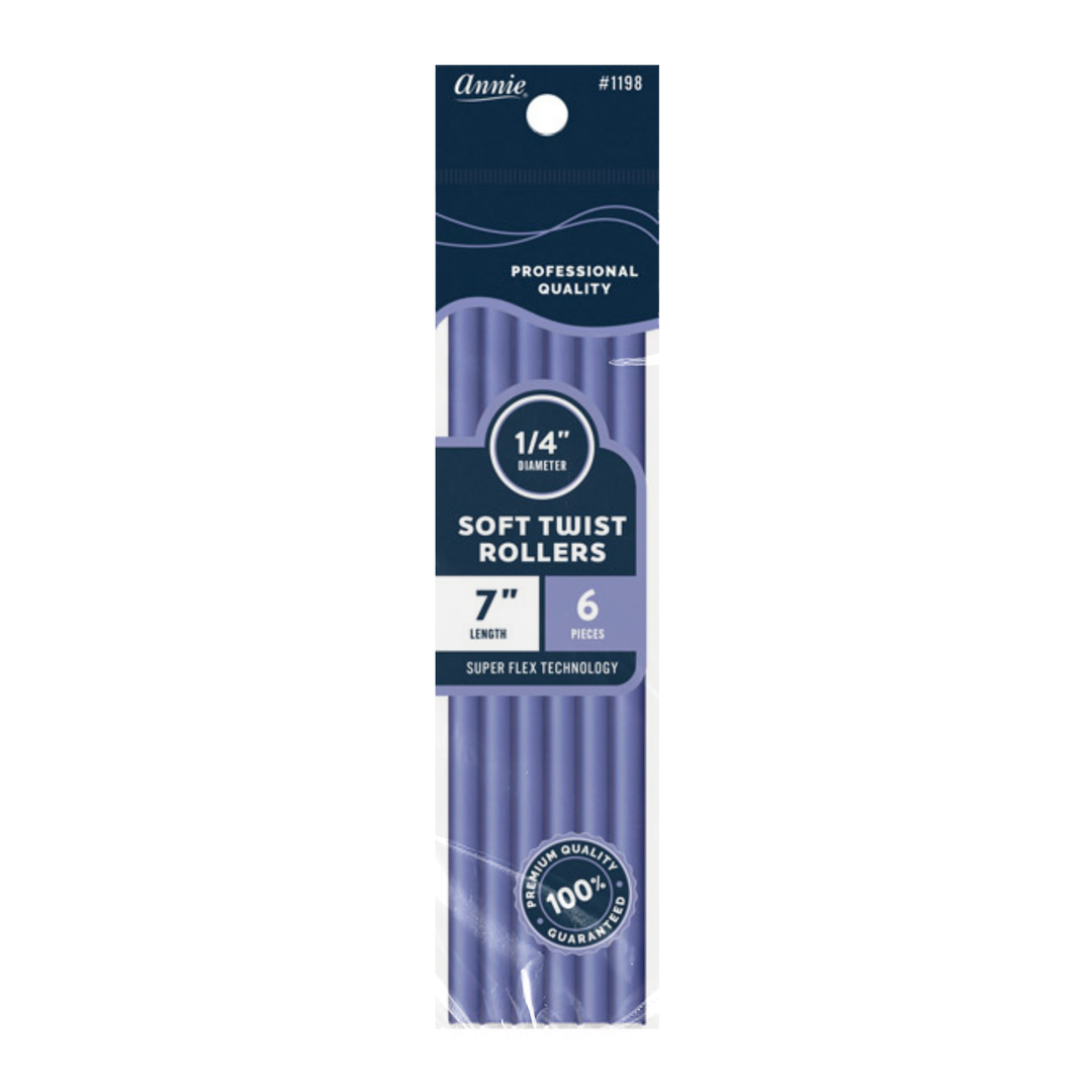 Annie Soft Twist Hair Rollers 1/4 Inch, 6 Count, Lavender
