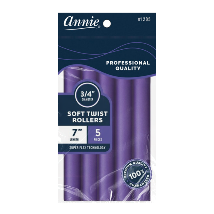 Annie Soft Twist Hair Rollers 3/4 Inch, 6 Count, Purple