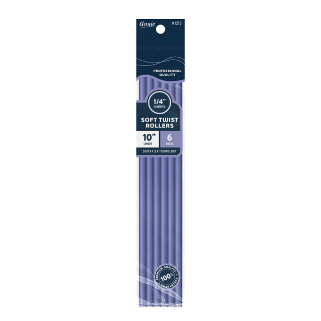 Annie Soft Twist Hair Rollers 1/4 Inch, 6 Count, Lavender