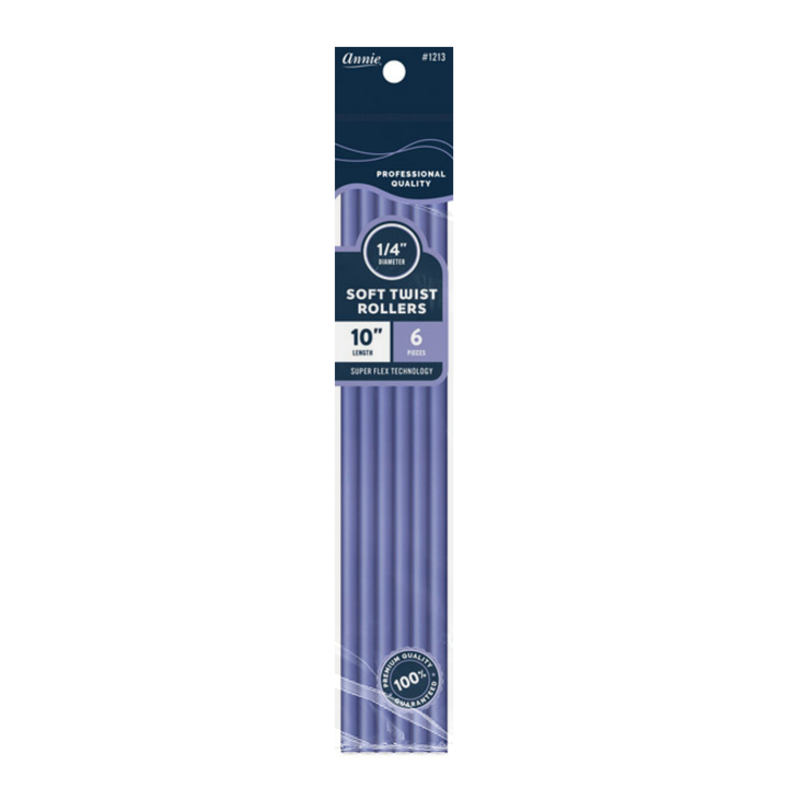 Annie Soft Twist Hair Rollers 1/4 Inch, 6 Count, Lavender