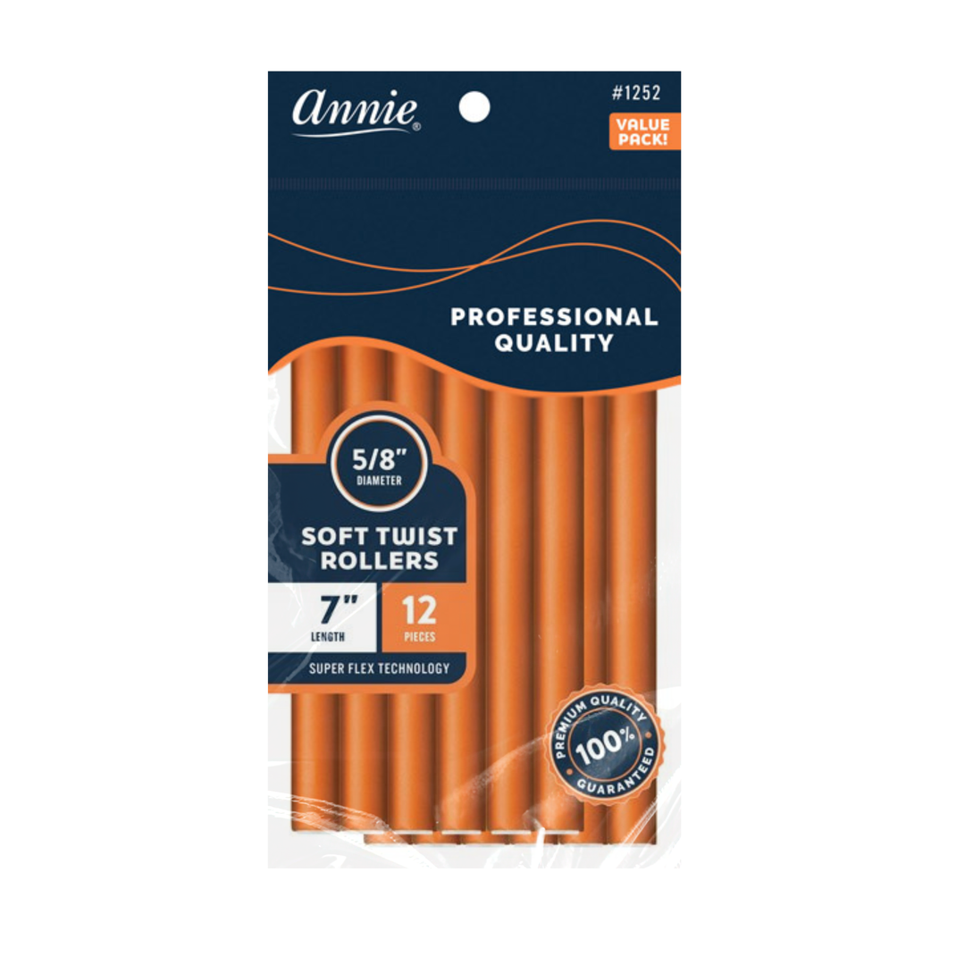 Annie Soft Twist Rollers 5/8 Inch, 12 Count Value Pack, Orange