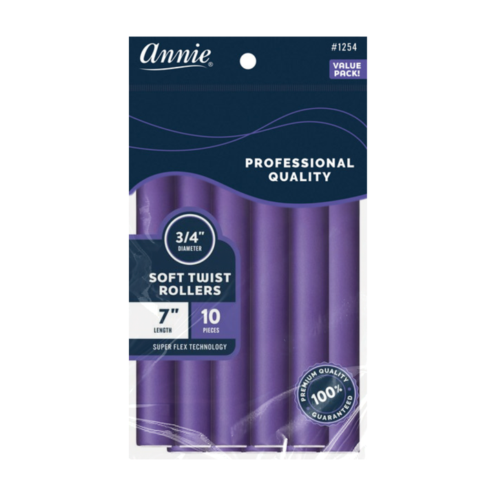 Annie Soft Twist Rollers 3/4 Inch, 10 Count Value Pack, Purple