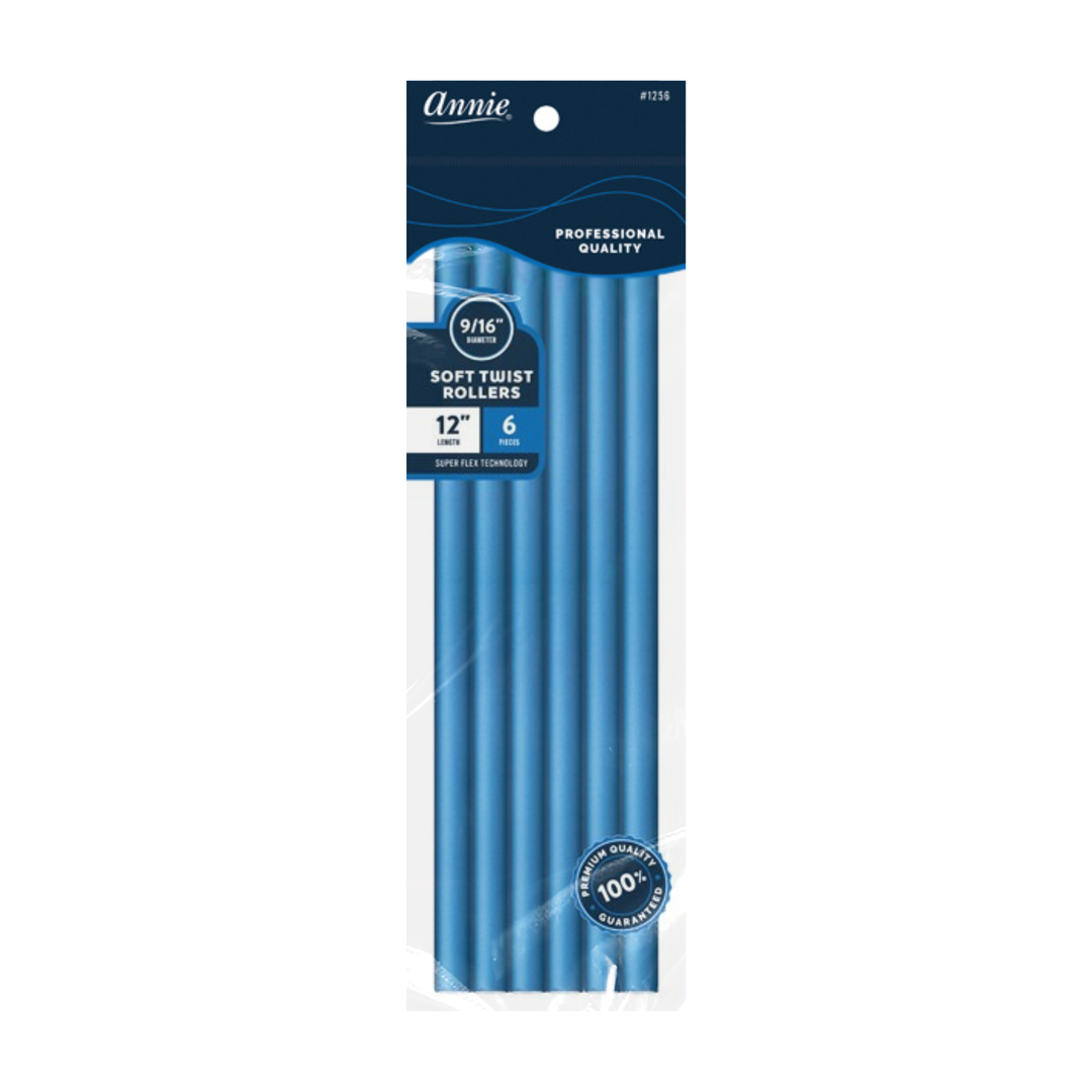 Annie Soft Twist Rollers 9/16 Inch, 12 Count Value Pack, Blue