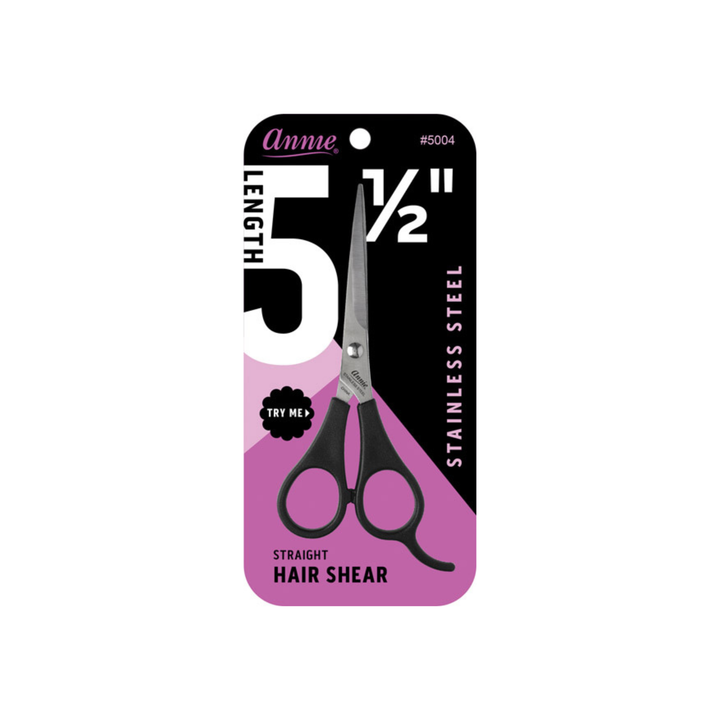 Annie Stainless Steel Hair Shears 5.5 Inch, 1 Count, Black
