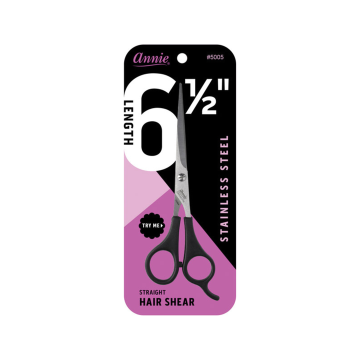 Annie Stainless Steel Hair Shears 6.5 Inch, 1 Count, Black