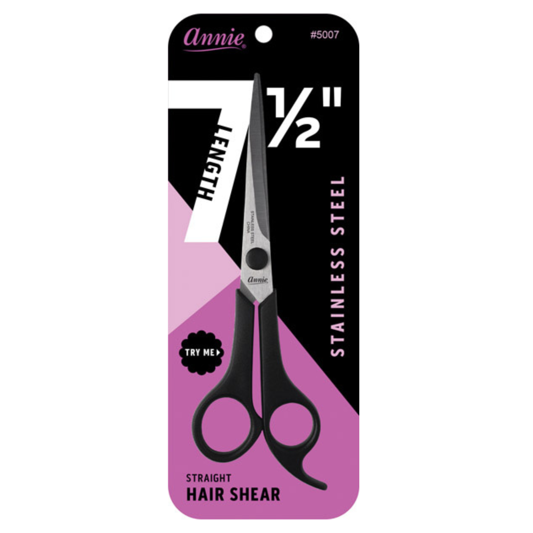 Annie Stainless Steel Hair Shears 7.5 Inch, 1 Count, Black