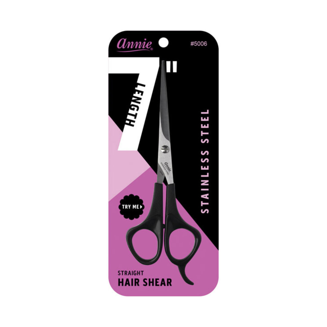 Annie Stainless Steel Hair Shears 7 Inch, 1 Count, Black