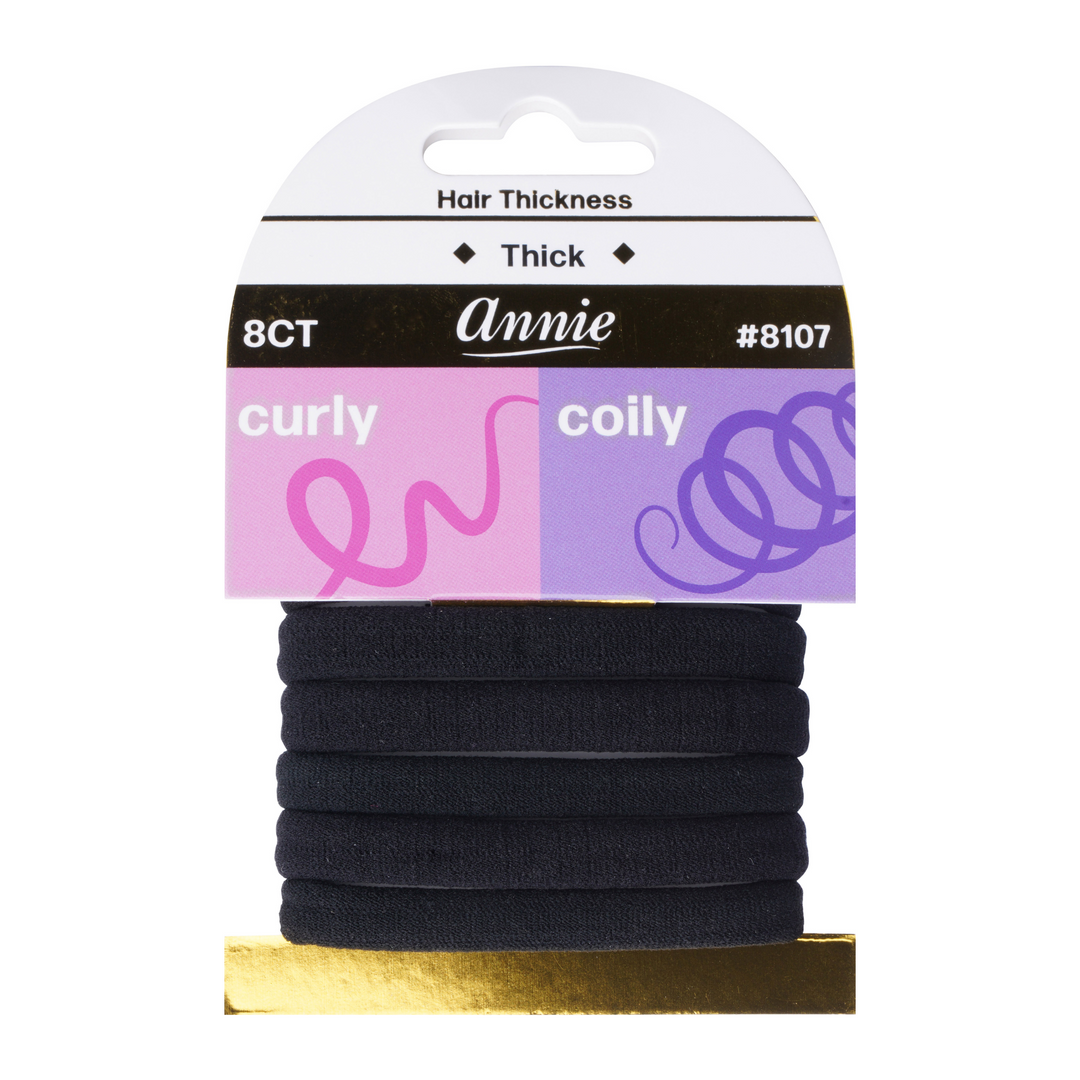 Annie Soft Hair Ponytailers Medium, 8 Count, Black