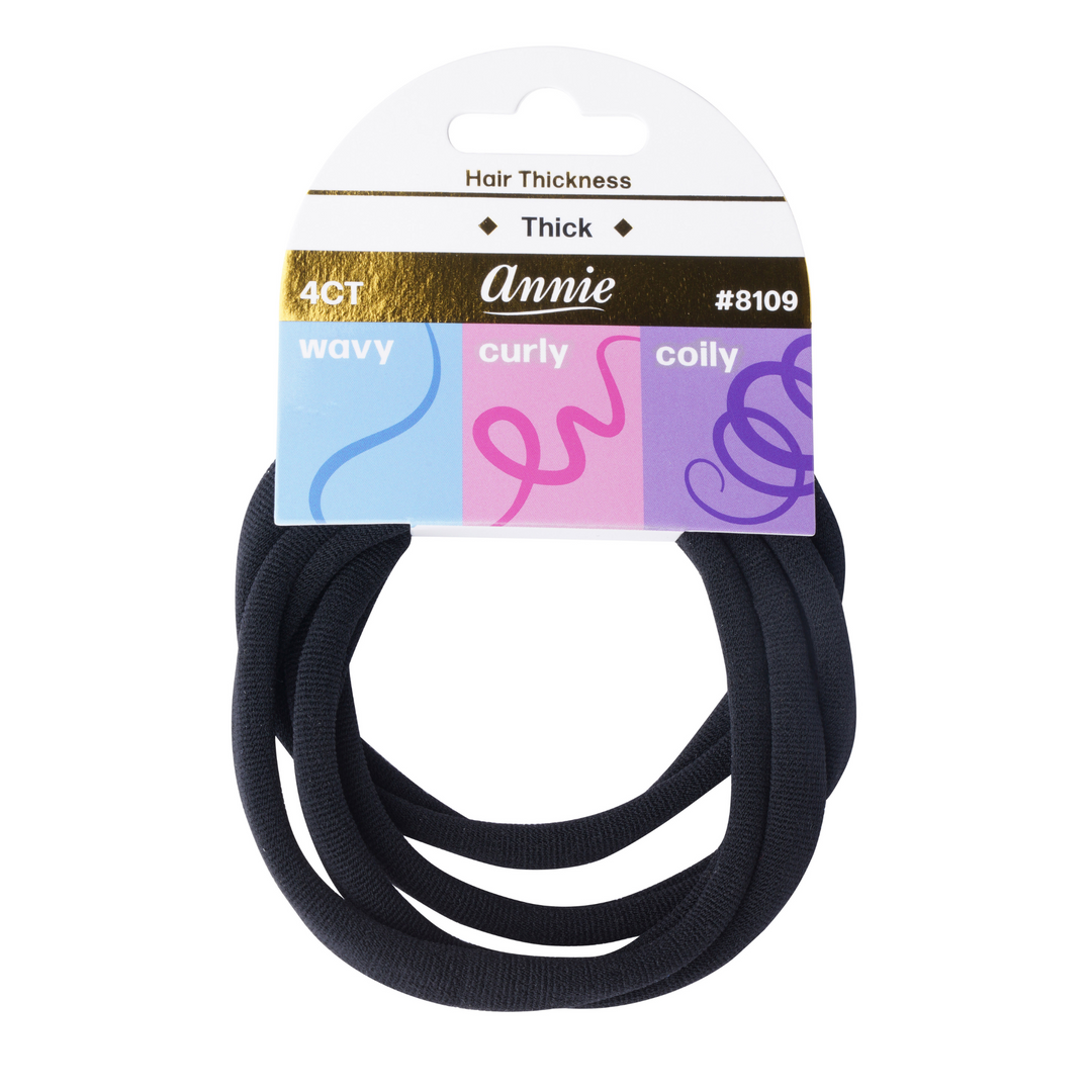 Annie Soft Hosiery Ponytailer Extra Long 4ct Black
