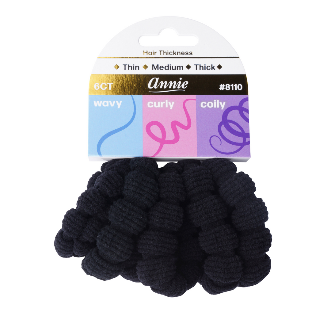 Annie Fluffy Soft Hair Ponytailers, 6 Count, Black