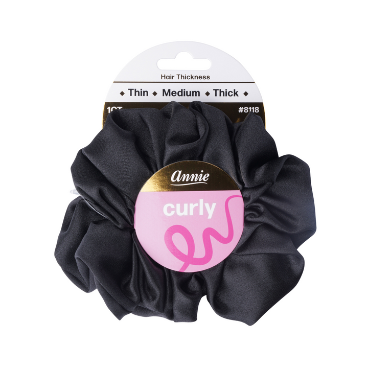 Annie Satin Jumbo Twister Hair Scrunchie, 1 Count, Black