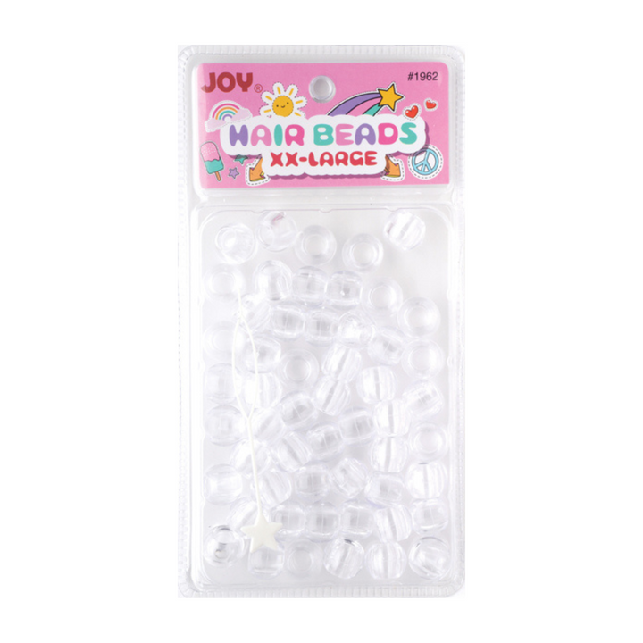Joy Round Hair Beads XX-Large, 60 Count, Clear