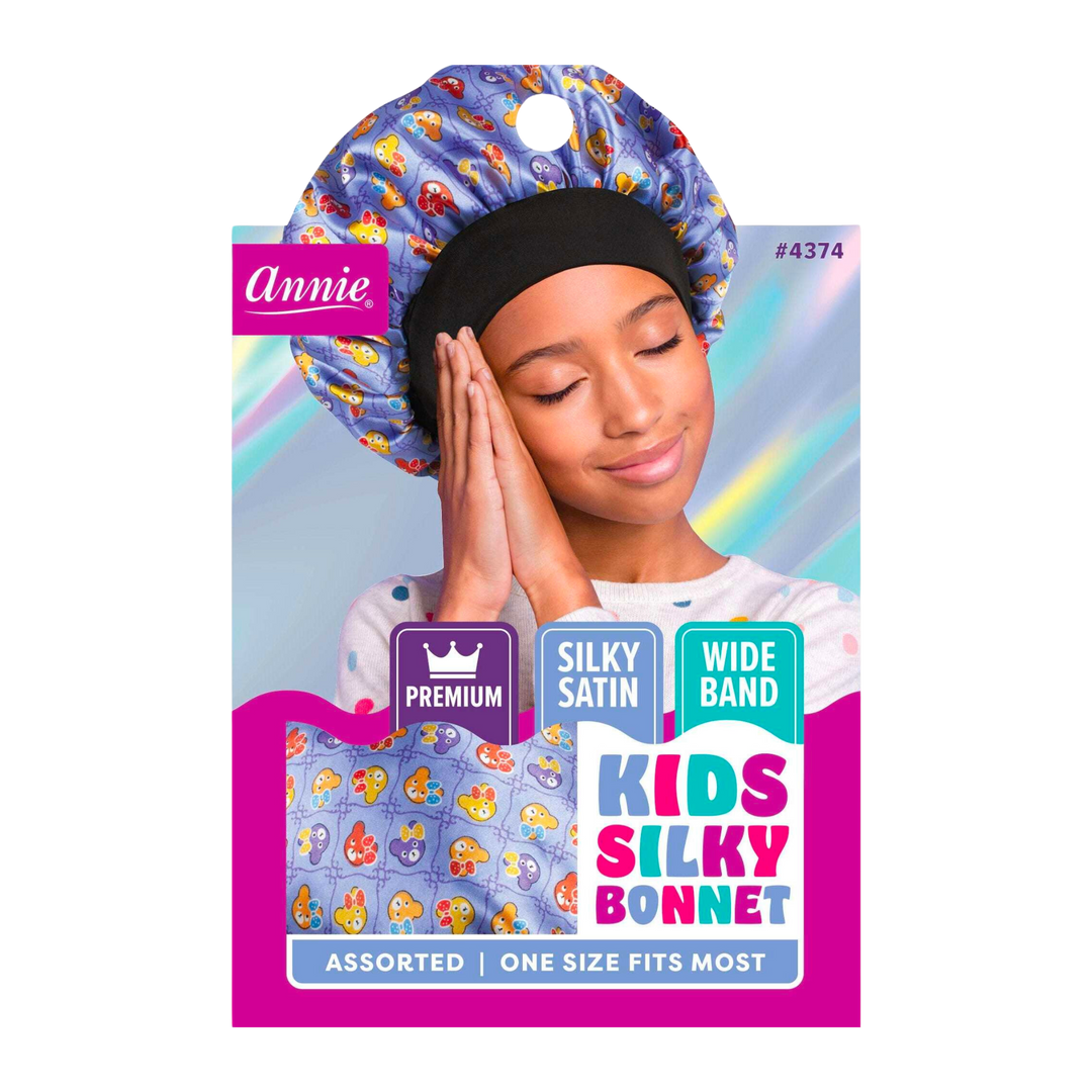 Annie Premium Kids Silky Wide Edge Bonnet Dual Layer, 1 Count, Assorted