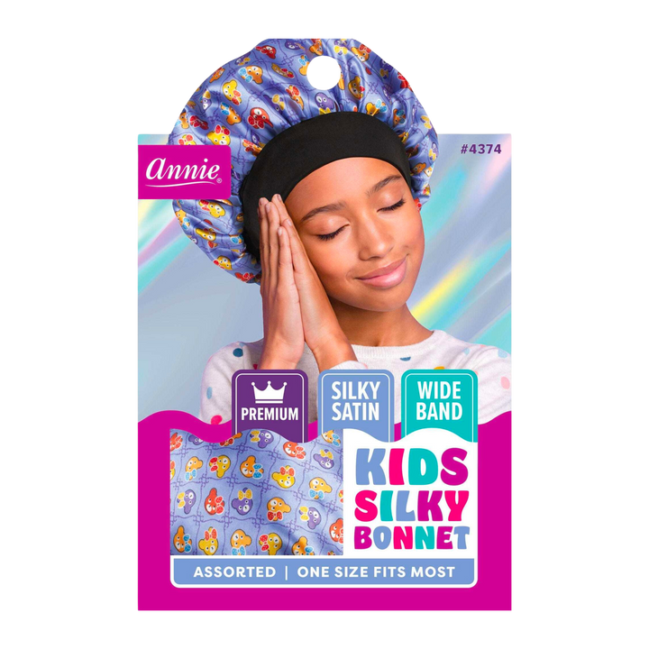Annie Premium Kids Silky Wide Edge Bonnet Dual Layer, 1 Count, Assorted