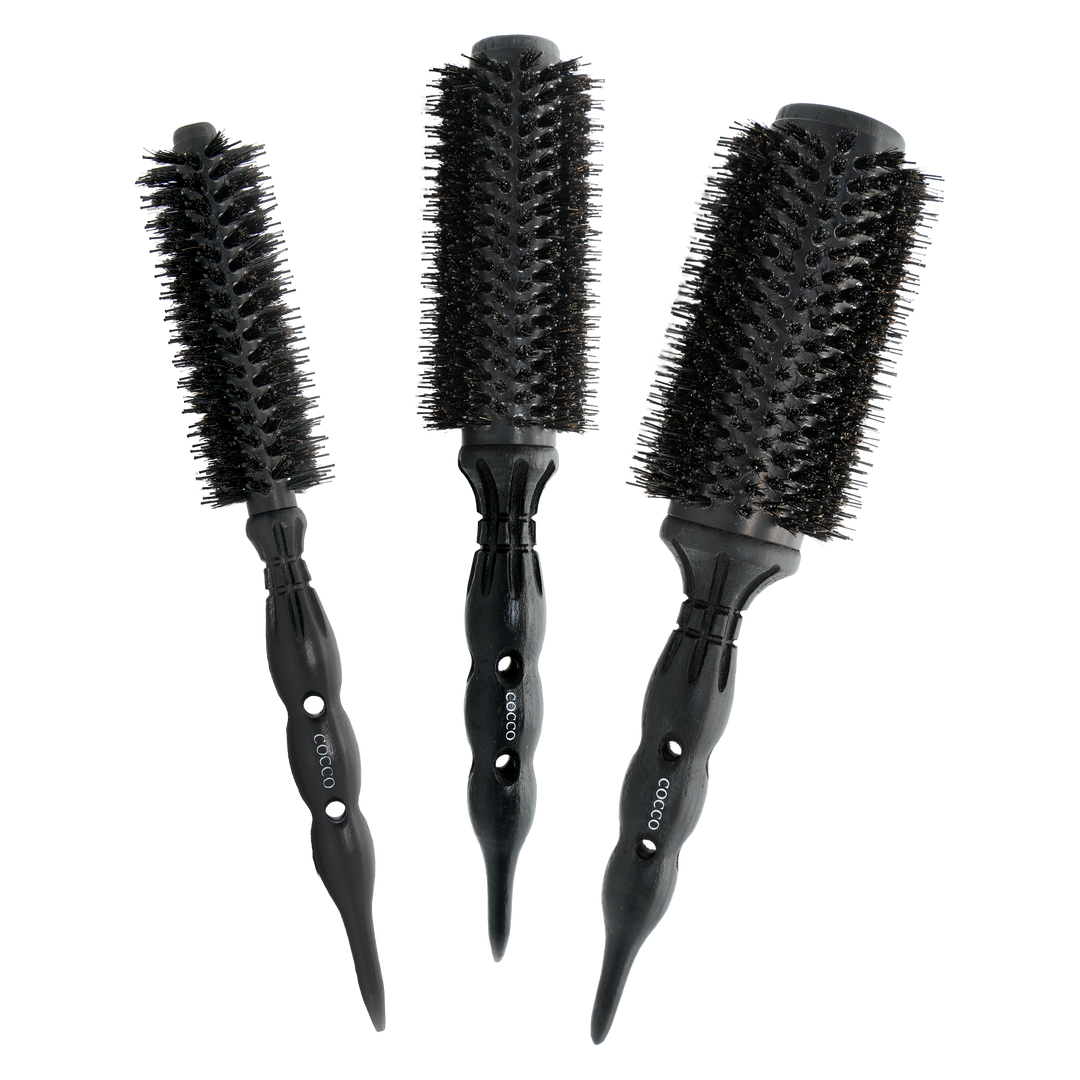 COCCO® Black Series Ceramic Boar Brush (Select Size)