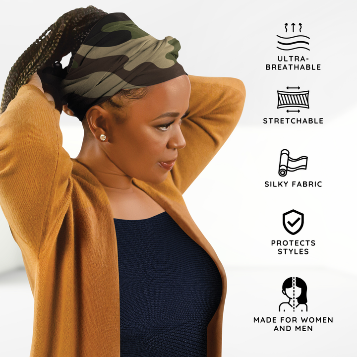 Broadus Collection Headwrap Scarf by Shante & Snoop Dogg, Camo
