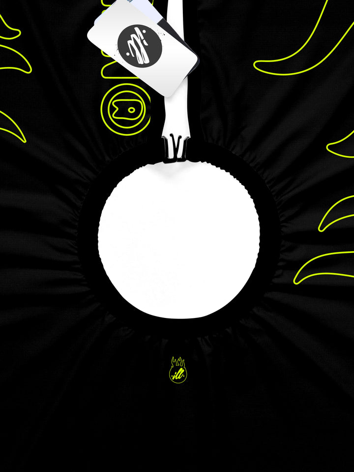 Black/Volt Outline Flames PRO Cape