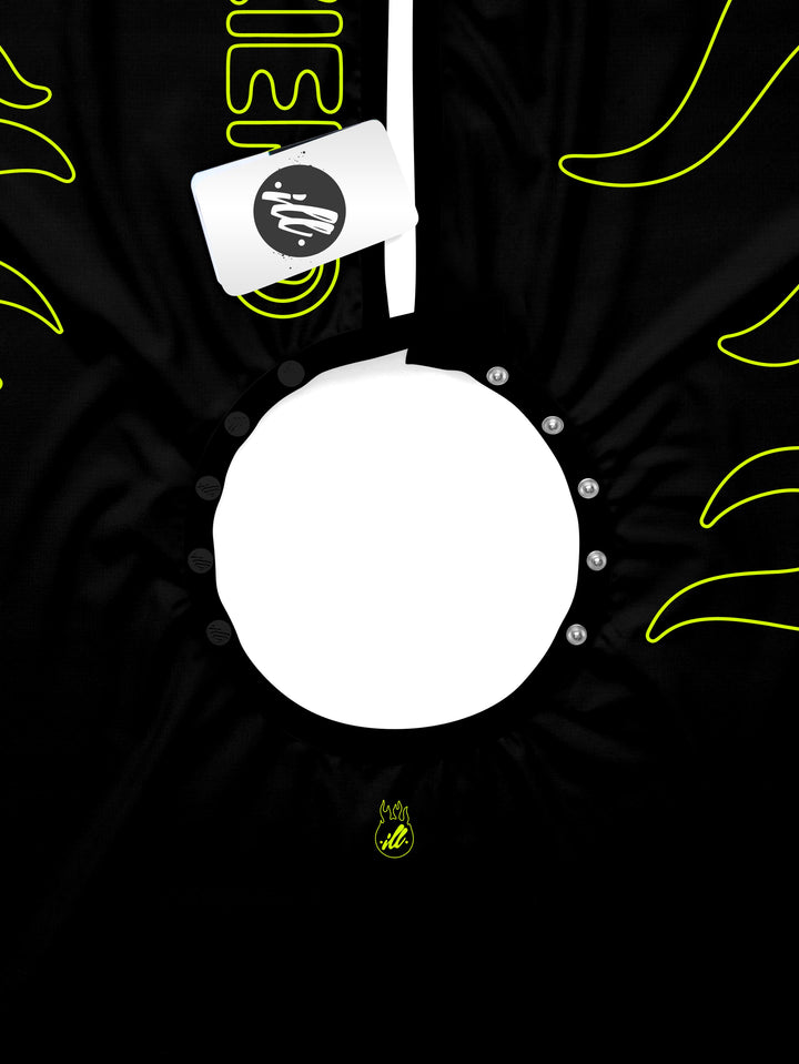 Black/Volt Outline Flames PRO Cape