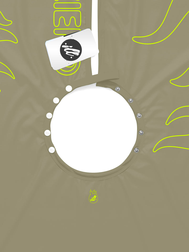 Light Olive/Volt Outline Flames PRO Cape