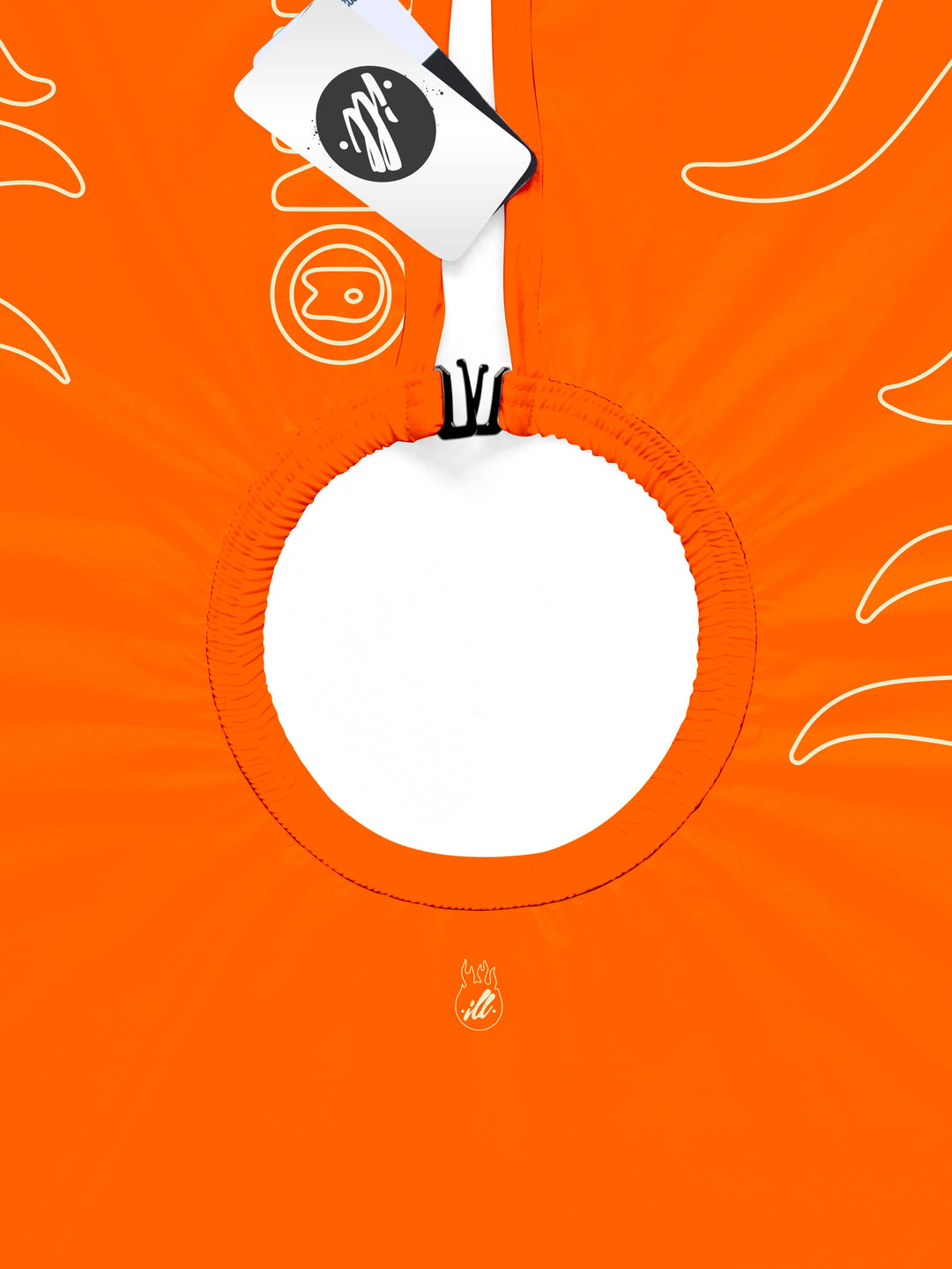 Orange/Sail Outline Flames PRO Cape
