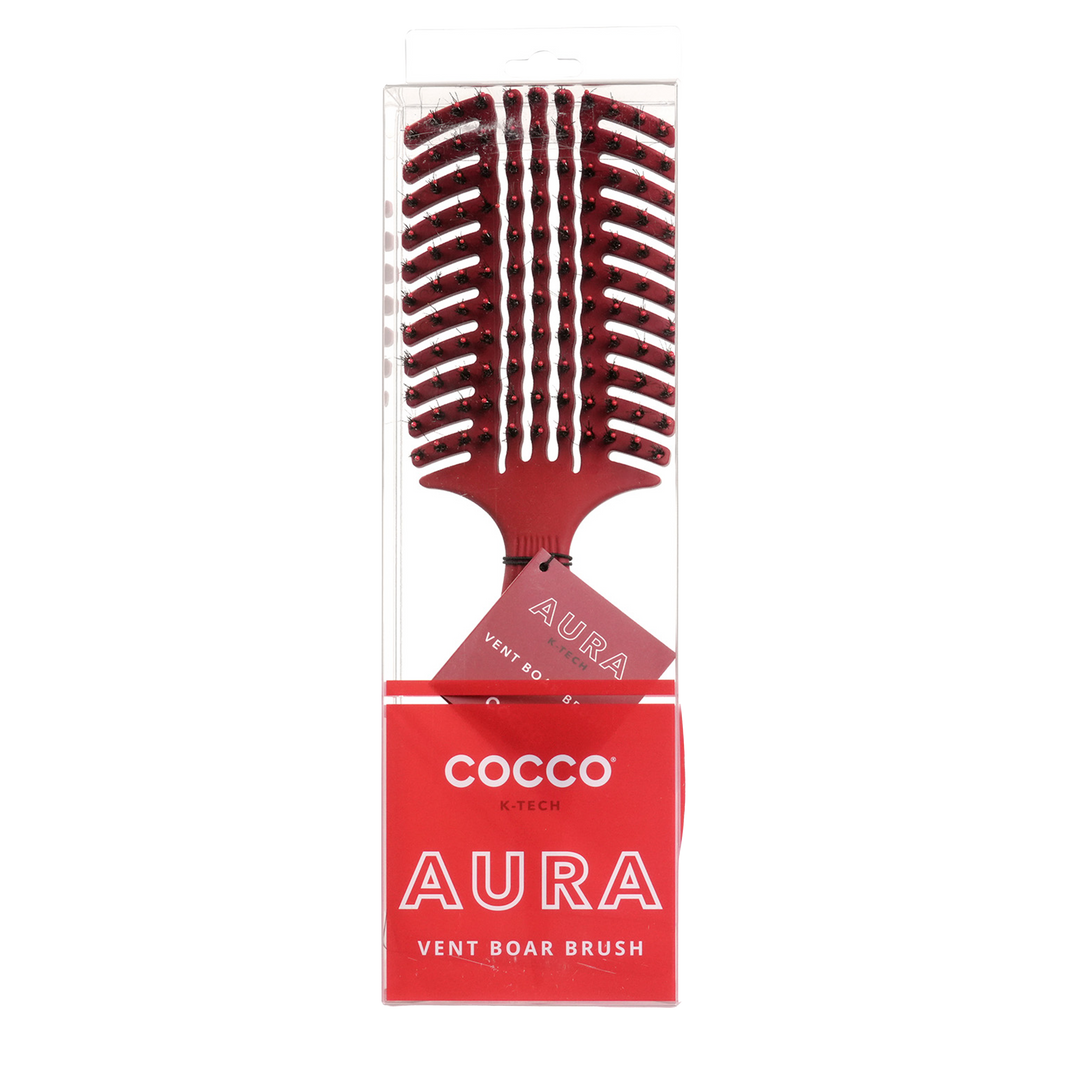 COCCO® Aura Vent Boar Brush (Red)