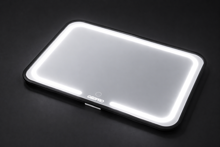 Roller Elite Mobile Workstation with LED Mirror & Extending Tray System – OG Black