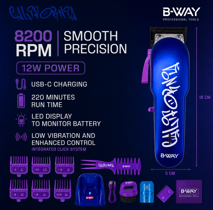 B-WAY NEW California Professional Clipper – 8,200 RPM Fusion DLC