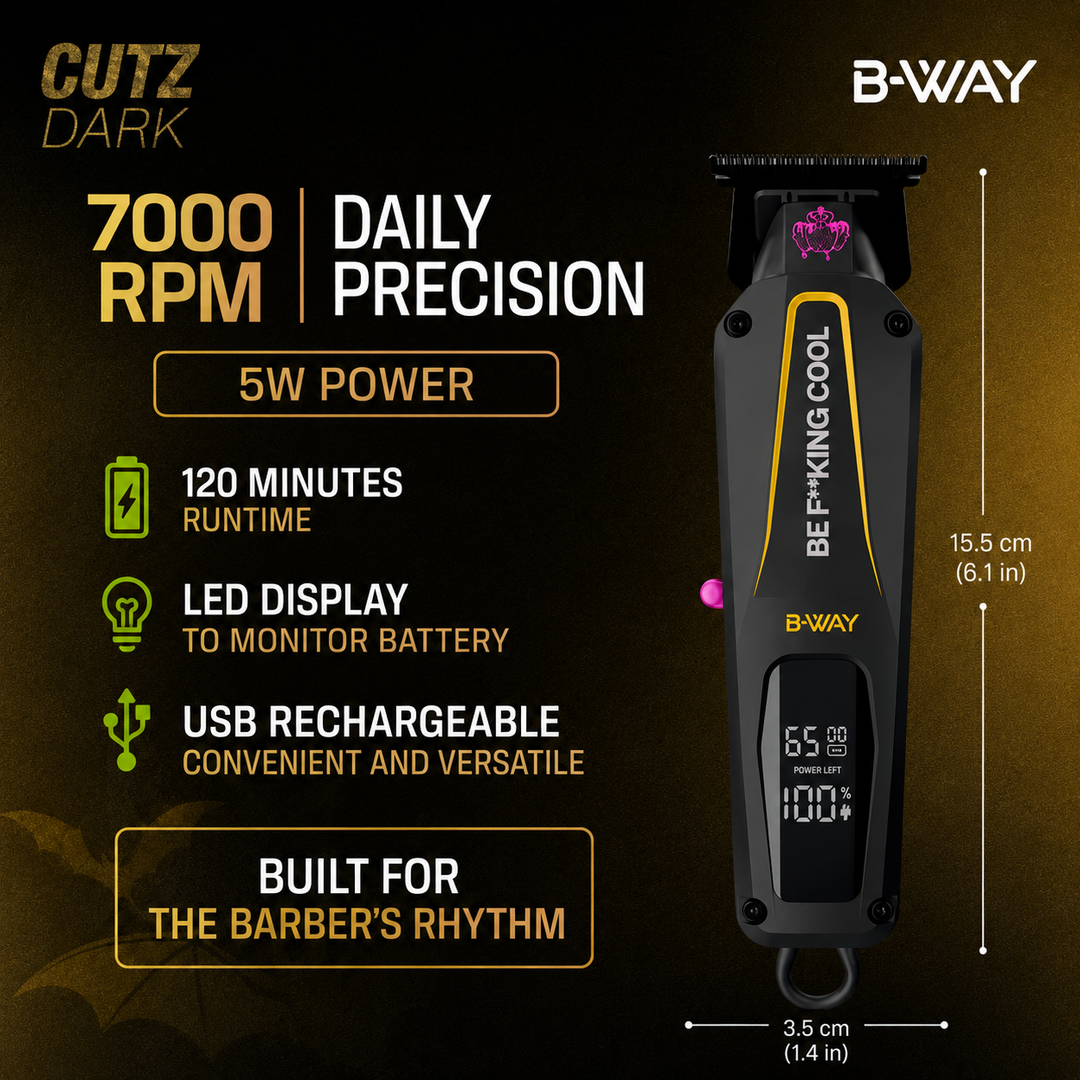 B-WAY CUTZ Dark Professional Cordless Trimmer – 7,000 RPM