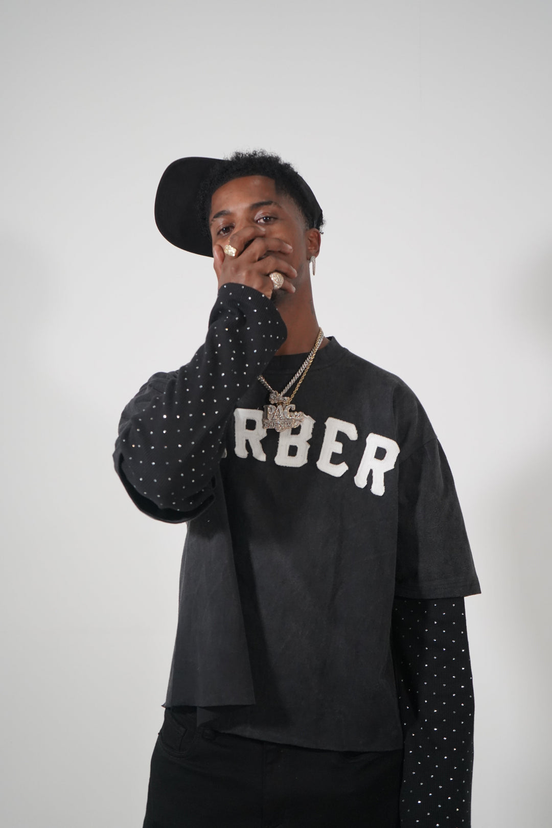 Barber Studded Layered Long Sleeve