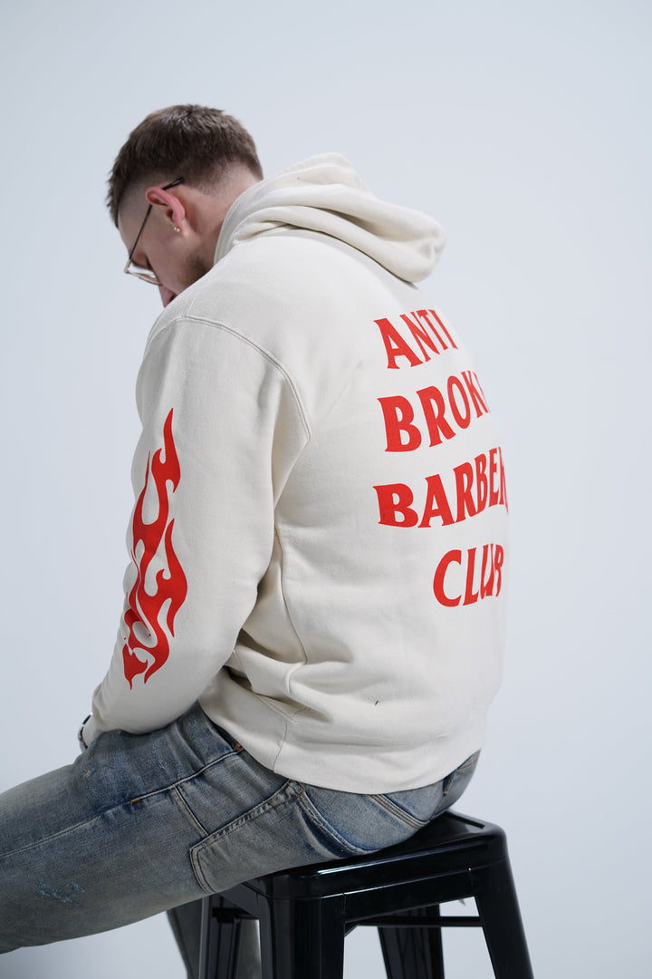 Flames Classic Hoodie - Off White