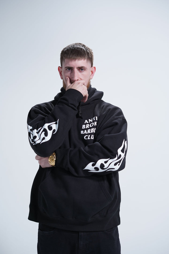 Flames Classic Hoodie - Black