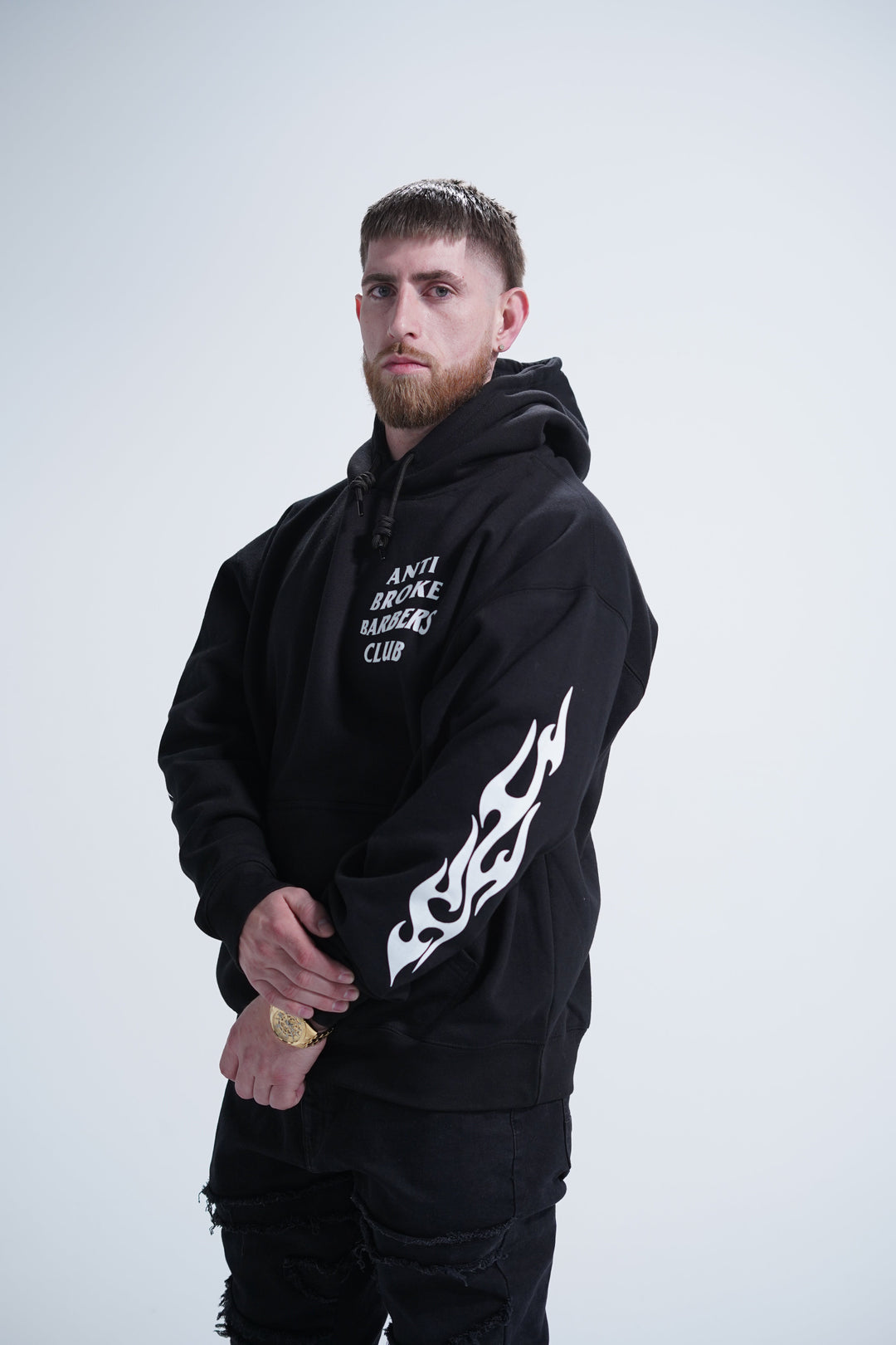 Flames Classic Hoodie - Black