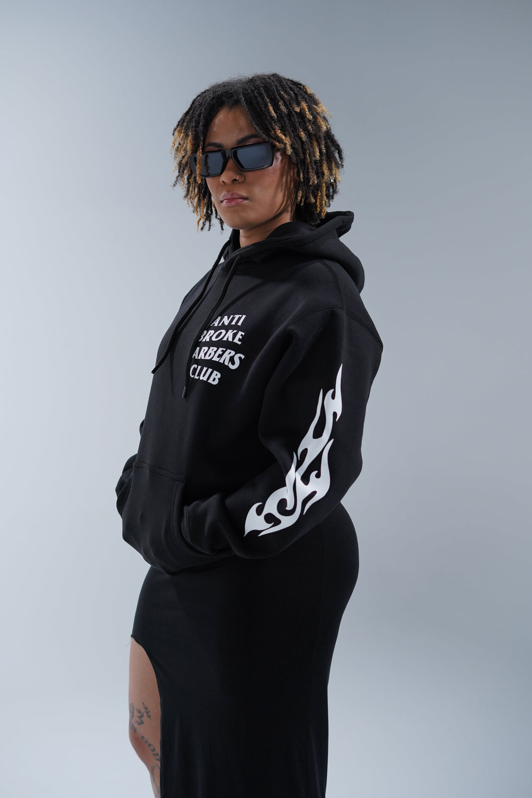 Flames Classic Hoodie - Black