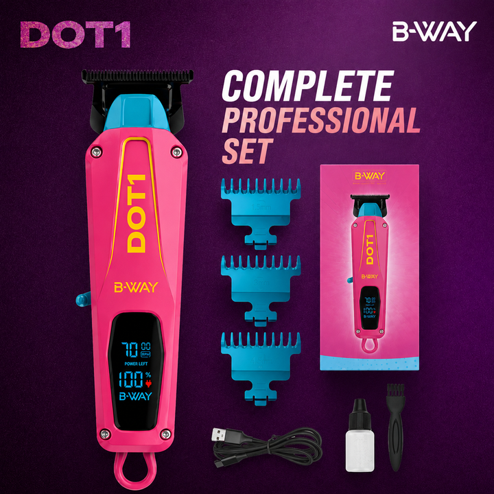 B-WAY Professional Barber Kit – Cordless Hair Clipper, Trimmer & Foil Shaver Set – New Five Clipper, DOT 1 Detail Trimmer & Zero Shaver for Fades, Haircuts, Detailing & Finishing