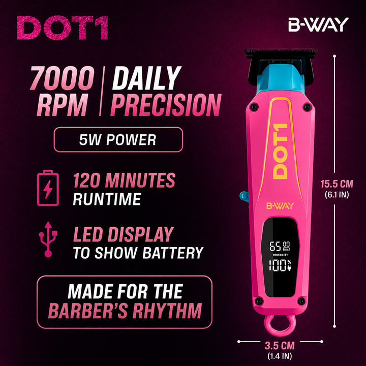 B-WAY Professional Barber Kit – Cordless Hair Clipper, Trimmer & Foil Shaver Set – New Five Clipper, DOT 1 Detail Trimmer & Zero Shaver for Fades, Haircuts, Detailing & Finishing