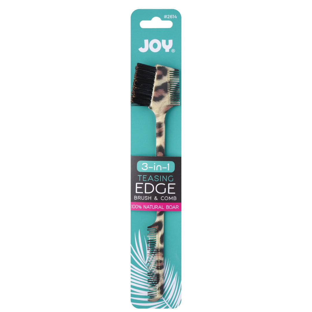 Joy 3-in-1 Teasing Edge Brush & Comb, 1 Count, Assorted Animal Patterns