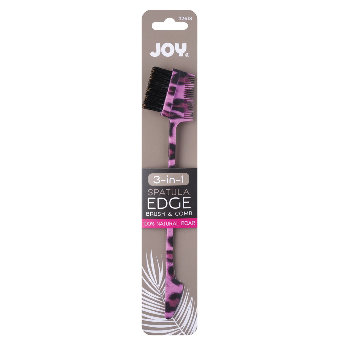 Joy 3-in-1 Spatula Edge Brush & Comb, 1 Count, Assorted Animal Patterns