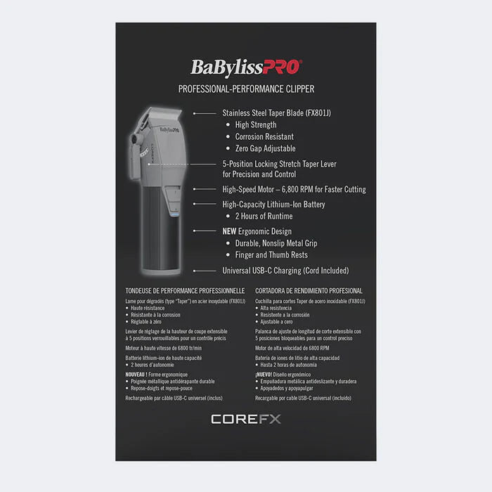 BaBylissPRO Compact CoreFX Clipper + Trimmer Combo