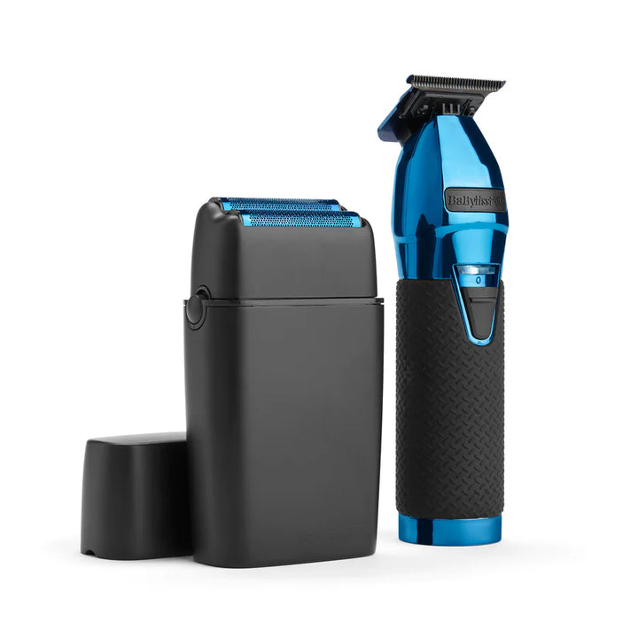 BaBylissPRO LimitedFX Black & BlueTrimmer & Double Foil Shaver Combo (FXDUOFS2TBL)