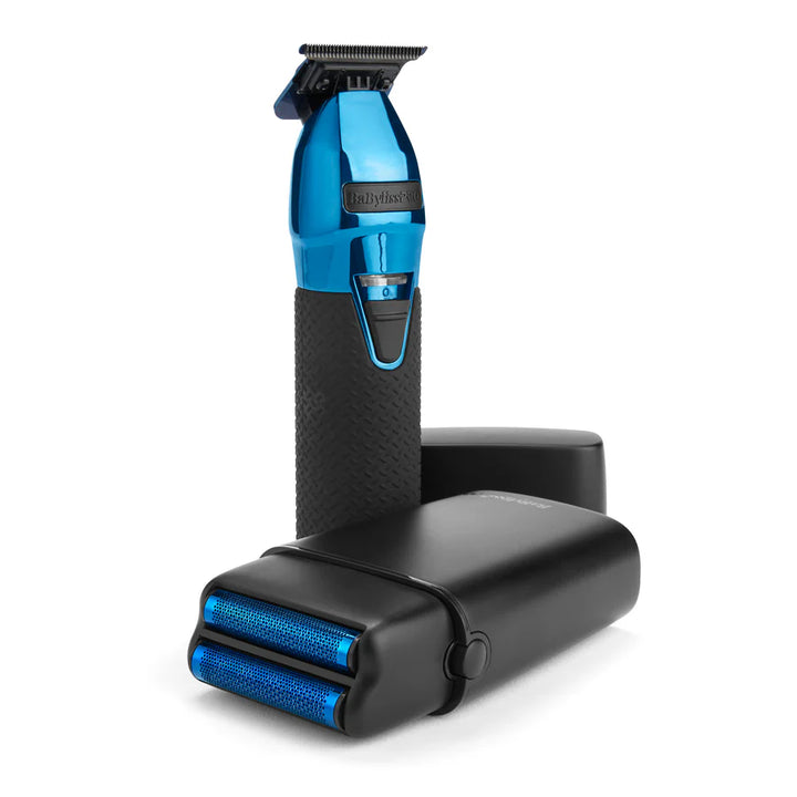BaBylissPRO LimitedFX Black & BlueTrimmer & Double Foil Shaver Combo (FXDUOFS2TBL)