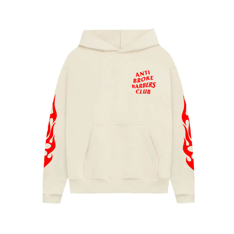 Sudadera clásica con capucha Flames - Blanco roto 