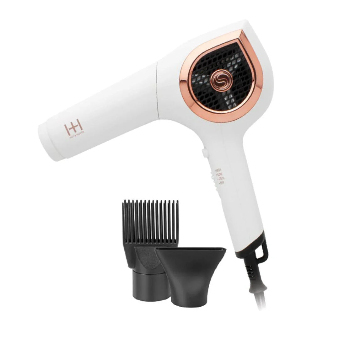 Hot & Hotter Ceramic Ionic Turbo 3000 Hair Dryer, 1 Count, White