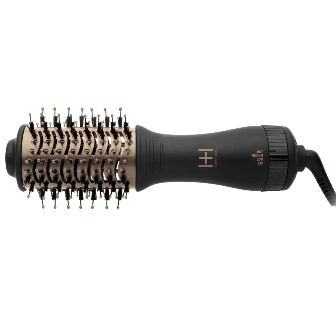 Hot & Hotter Mini One Step Hair Styler Dryer, 1 Count, Black & Rose Gold