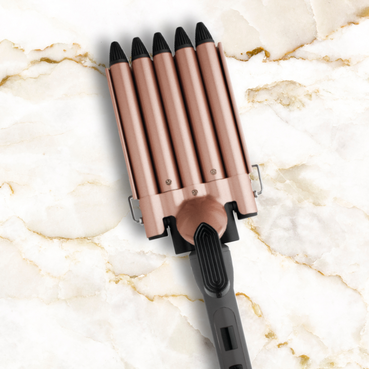Hot & Hotter 5 Barrel Digital Ceramic Curling Iron 3/4in, 1 Count Hair Waver, Rose Gold