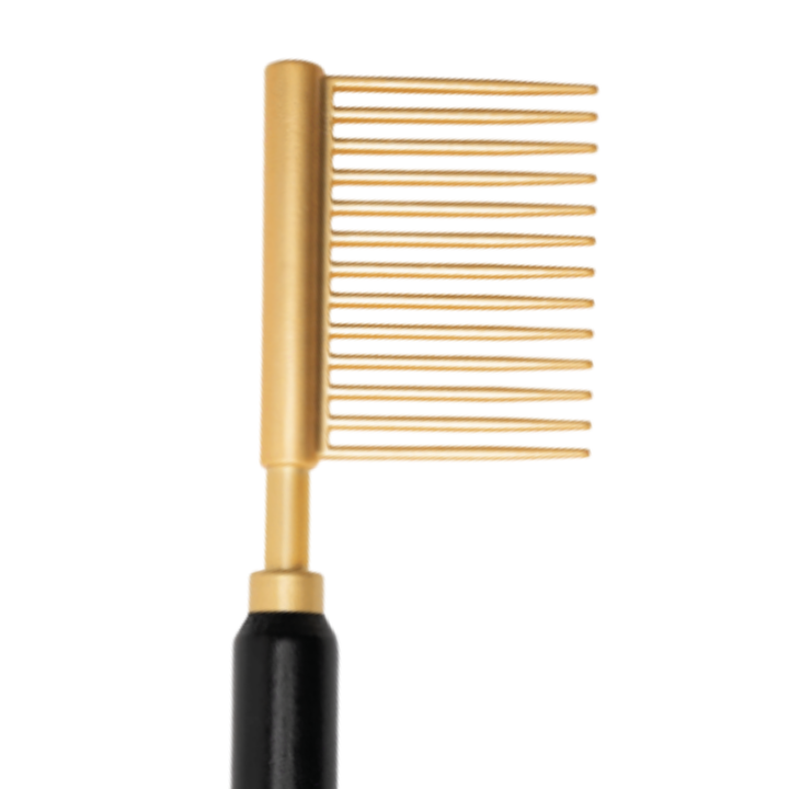 Hot & Hotter Ceramic Hot Rake Comb & Pik, 1 Count, Black & Gold