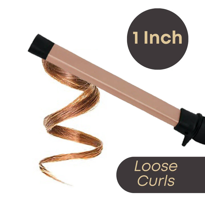 Hot & Hotter Ceramic Hot Rod Hair Styler Wand 1 Inch, 1 Count, Rose Gold